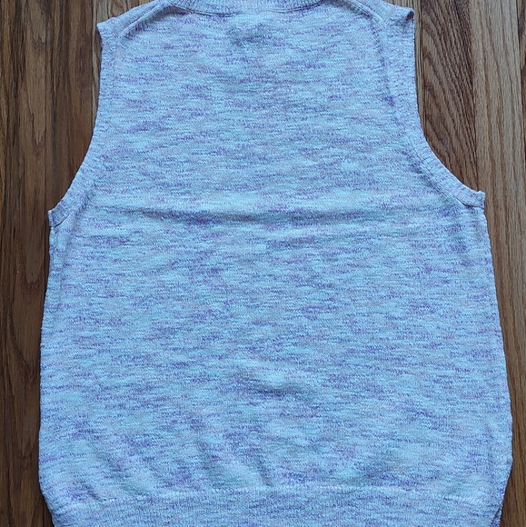 J Crew Knit Cotton Linen Vest Sweater Pink Purple White Coral Sleeveless XL - Picture 12 of 16